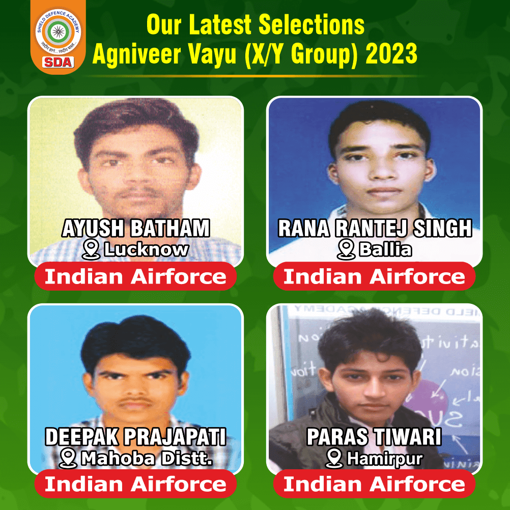 agniveer vayu x y group selected from Shield defence academy