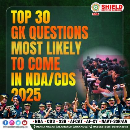 Top 30 GK Questions Most Likely to Come in NDA CDS 2025