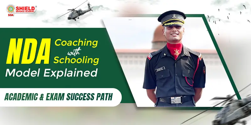 NDA Coaching with Schooling Model explaining structured learning for academic and NDA exam success