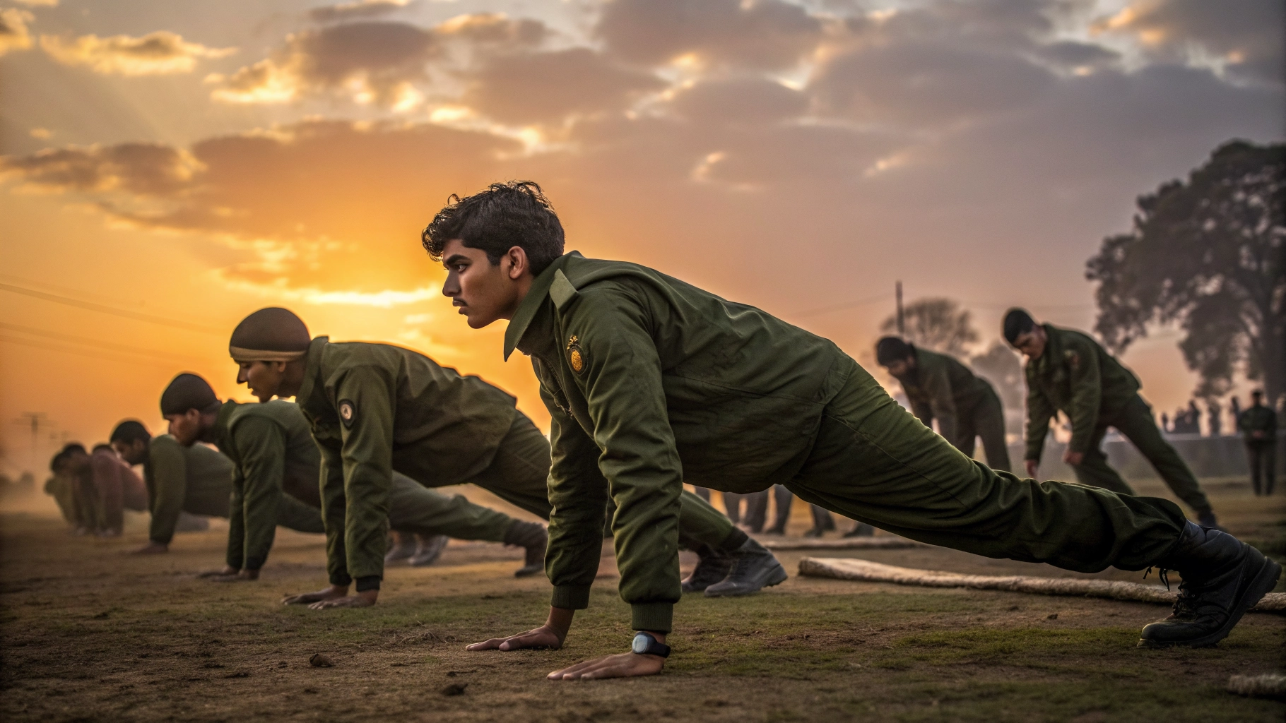SSB Boot Camp 2026 hero image showing candidates in a military training environment with a focused atmosphere.